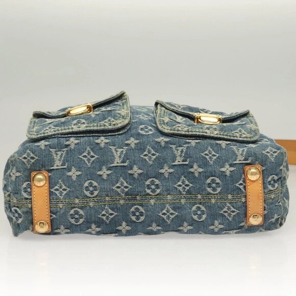 LOUIS VUITTON Monogram Denim Buggy GM Shoulder Bag Blue - Picture 7 of 16